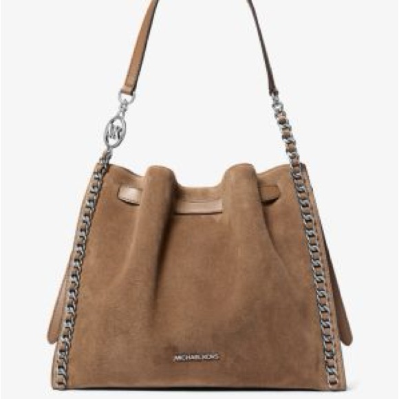 Michael Kors Mina Large Suede Chain Shoulder Bag